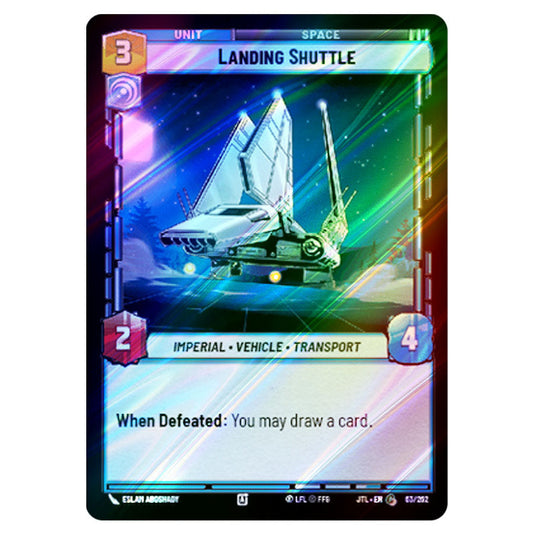 Landing Shuttle Common card from the Star Wars Unlimited set Jump to Lightspeed