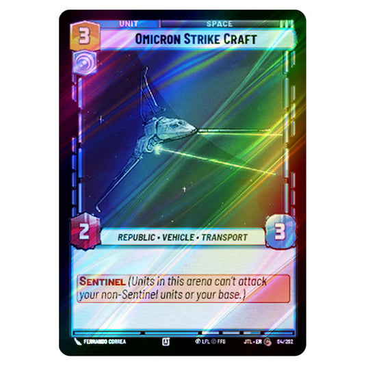 Omicron Strike Craft Common card from the Star Wars Unlimited set Jump to Lightspeed