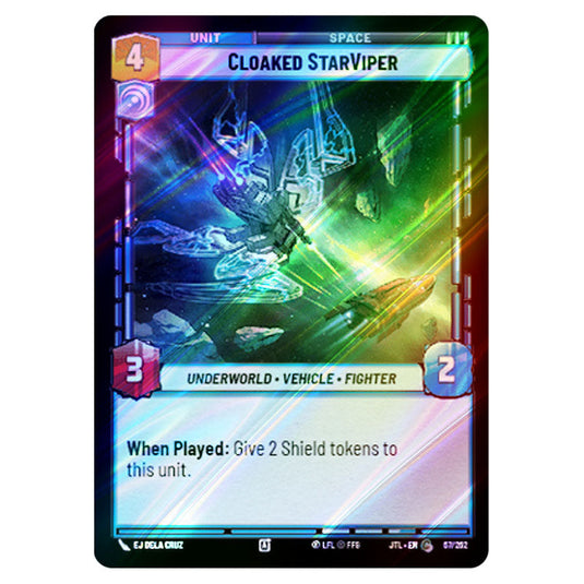 Cloaked StarViper Common card from the Star Wars Unlimited set Jump to Lightspeed