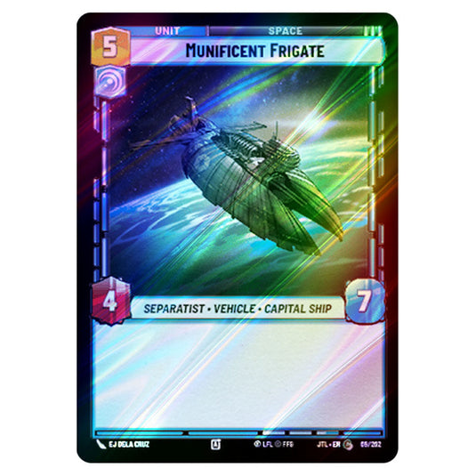 Munificent Frigate Common card from the Star Wars Unlimited set Jump to Lightspeed