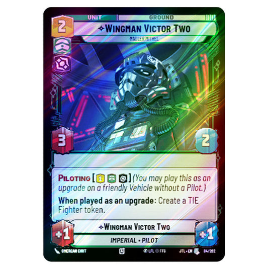 Wingman Victor Two Mauler Mithel Uncommon card from the Star Wars Unlimited set Jump to Lightspeed