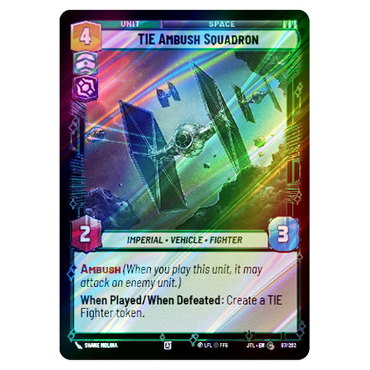 TIE Ambush Squadron Common card from the Star Wars Unlimited set Jump to Lightspeed