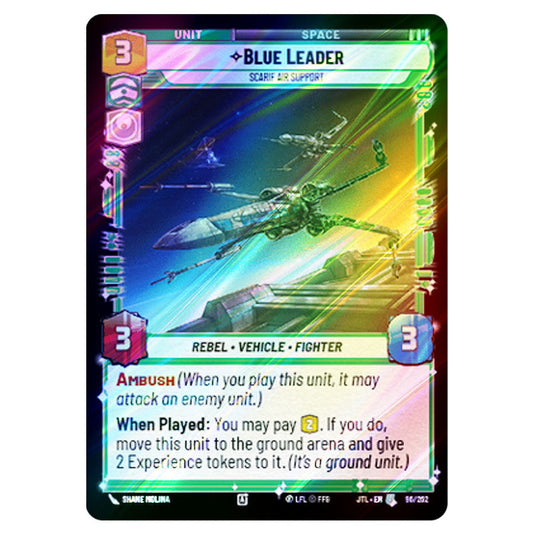 Blue Leader Scarif Air Support Uncommon card from the Star Wars Unlimited set Jump to Lightspeed
