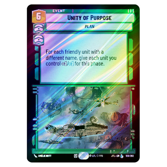 Unity of Purpose Legendary card from the Star Wars Unlimited set Jump to Lightspeed