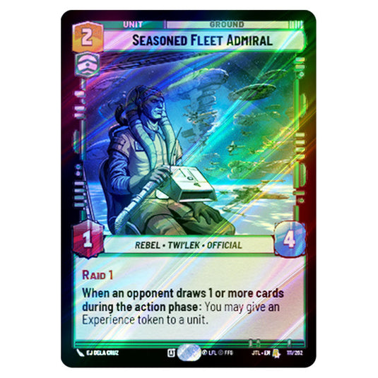 Seasoned Fleet Admiral Rare card from the Star Wars Unlimited set Jump to Lightspeed