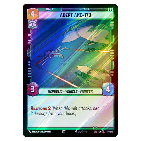 Adept ARC-170 Common card from the Star Wars Unlimited set Jump to Lightspeed