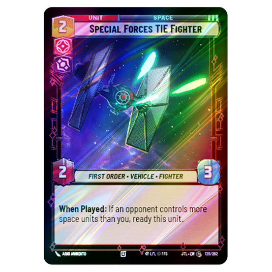 Special Forces TIE Fighter Common card from the Star Wars Unlimited set Jump to Lightspeed