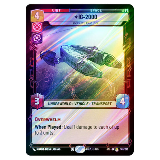 IG-2000 Assassin's Aggressor Rare card from the Star Wars Unlimited set Jump to Lightspeed