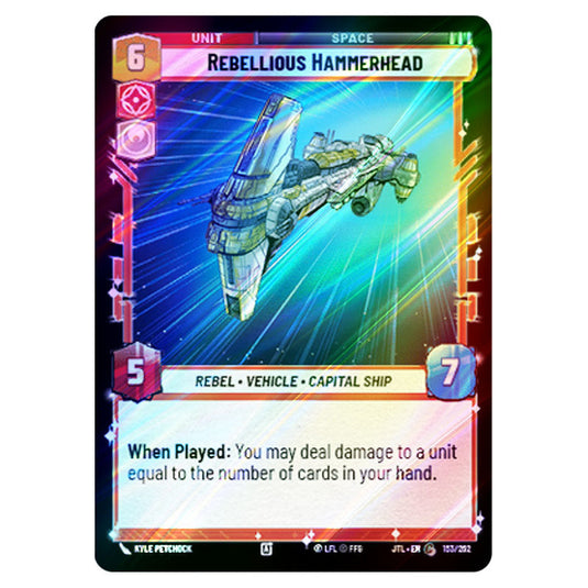 Rebellious Hammerhead Common card from the Star Wars Unlimited set Jump to Lightspeed