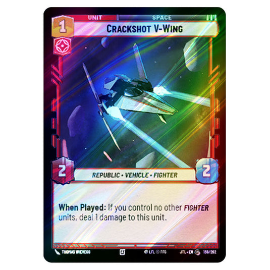 Crackshot V-Wing Common card from the Star Wars Unlimited set Jump to Lightspeed