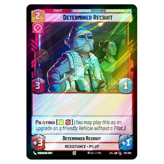 Determined Recruit Common card from the Star Wars Unlimited set Jump to Lightspeed