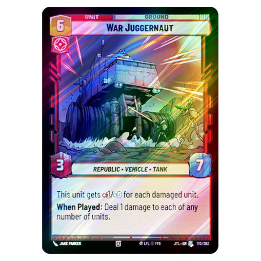 War Juggernaut Uncommon card from the Star Wars Unlimited set Jump to Lightspeed