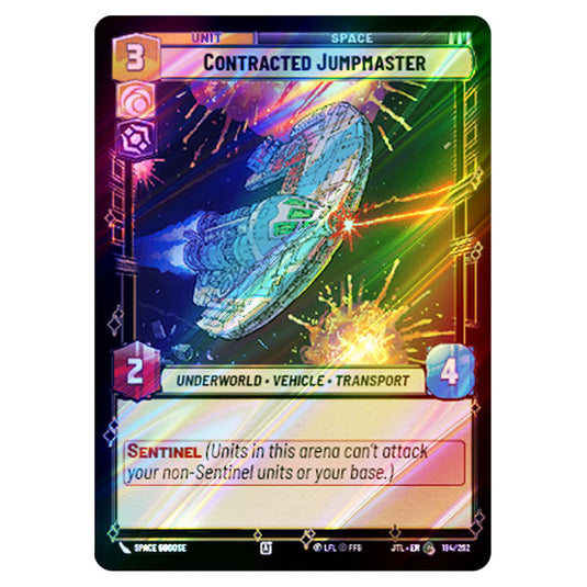 Contracted Jumpmaster Common card from the Star Wars Unlimited set Jump to Lightspeed