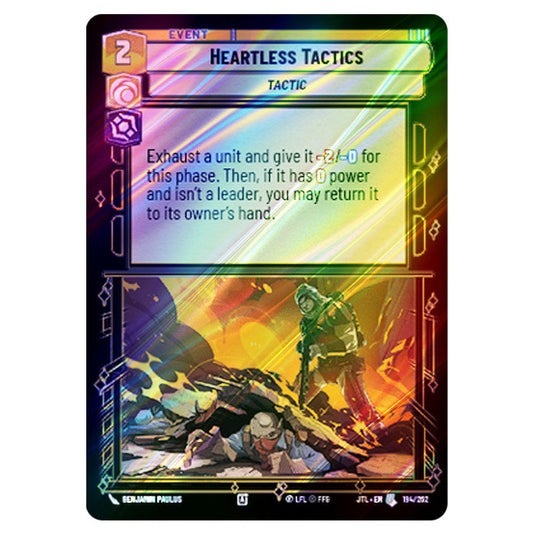 Heartless Tactics Uncommon card from the Star Wars Unlimited set Jump to Lightspeed