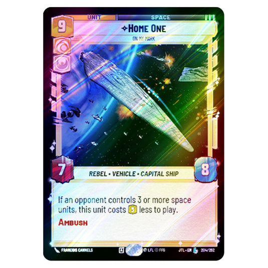 Home One On My Mark Legendary card from the Star Wars Unlimited set Jump to Lightspeed