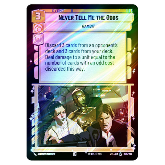 Never Tell Me the Odds Special card from the Star Wars Unlimited set Jump to Lightspeed