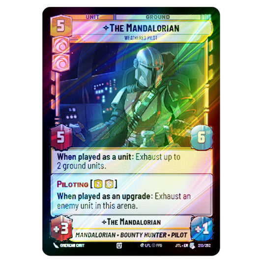 The Mandalorian Weathered Pilot Uncommon card from the Star Wars Unlimited set Jump to Lightspeed