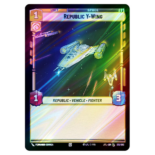 Republic Y-Wing Common card from the Star Wars Unlimited set Jump to Lightspeed