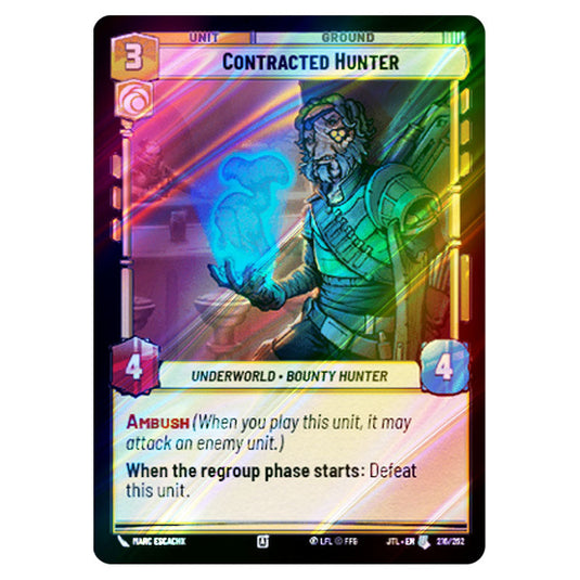 Contracted Hunter Uncommon card from the Star Wars Unlimited set Jump to Lightspeed