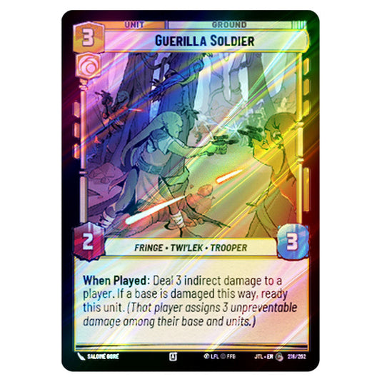 Guerilla Soldier Common card from the Star Wars Unlimited set Jump to Lightspeed