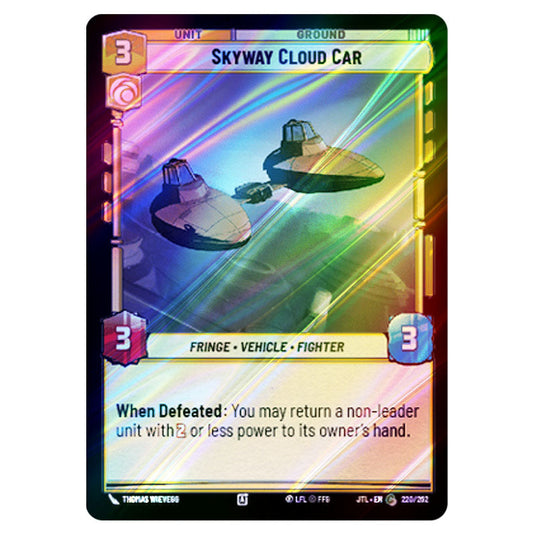 Skyway Cloud Car Common card from the Star Wars Unlimited set Jump to Lightspeed