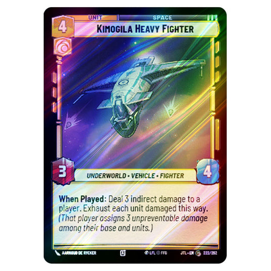 Kimogila Heavy Fighter Common card from the Star Wars Unlimited set Jump to Lightspeed