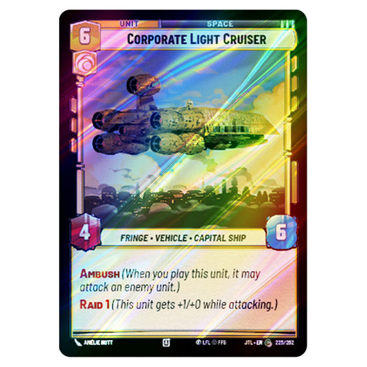 Corporate Light Cruiser Common card from the Star Wars Unlimited set Jump to Lightspeed