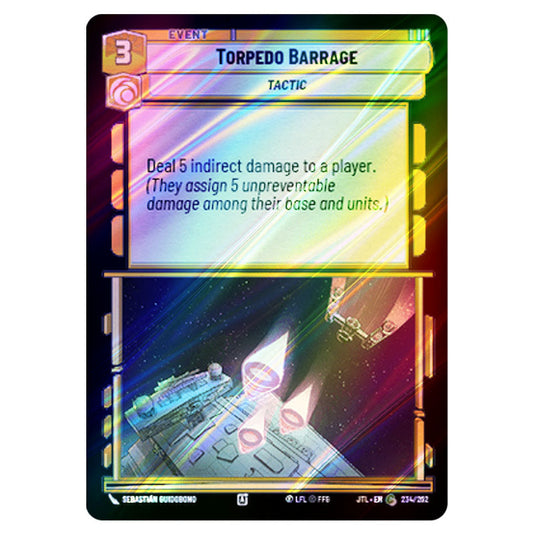 Torpedo Barrage Common card from the Star Wars Unlimited set Jump to Lightspeed