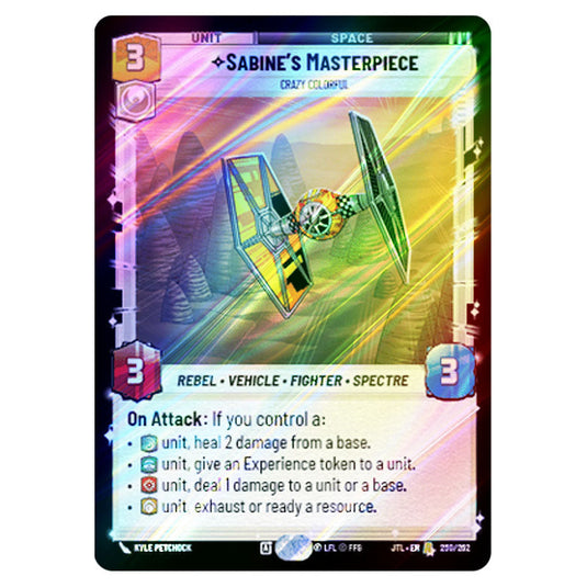 Sabine's Masterpiece Crazy Colorful Rare card from the Star Wars Unlimited set Jump to Lightspeed