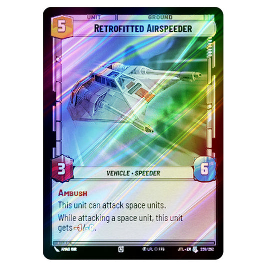Retrofitted Airspeeder Uncommon card from the Star Wars Unlimited set Jump to Lightspeed