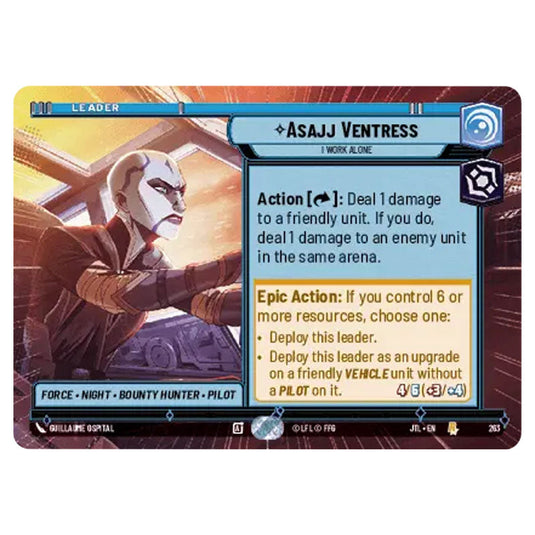 Asajj Ventress I Work Alone Rare card from the Star Wars Unlimited set Jump to Lightspeed