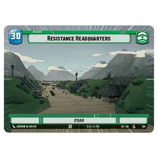 Resistance Headquarters Common card from the Star Wars Unlimited set Jump to Lightspeed