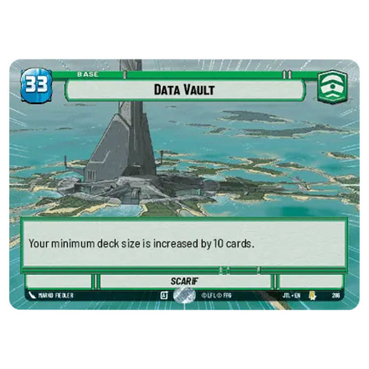 Data Vault Rare card from the Star Wars Unlimited set Jump to Lightspeed