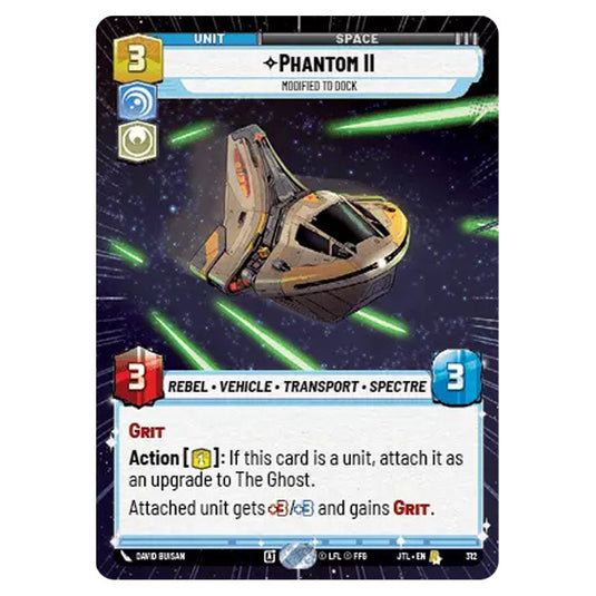 Phantom II Modified to Dock Rare card from the Star Wars Unlimited set Jump to Lightspeed