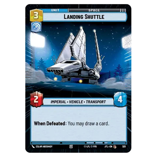 Landing Shuttle Common card from the Star Wars Unlimited set Jump to Lightspeed