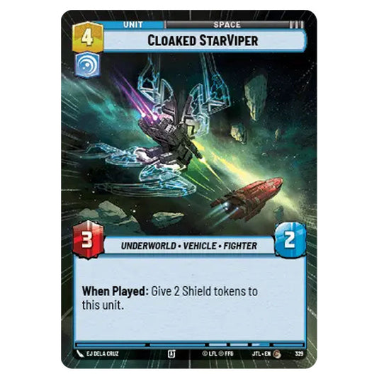 Cloaked StarViper Common card from the Star Wars Unlimited set Jump to Lightspeed