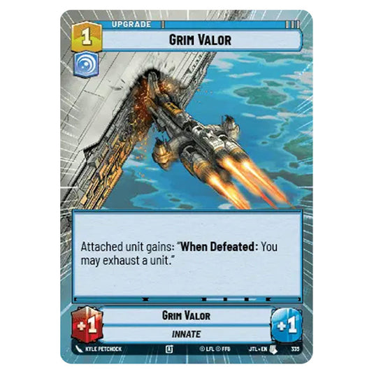 Grim Valor Uncommon card from the Star Wars Unlimited set Jump to Lightspeed