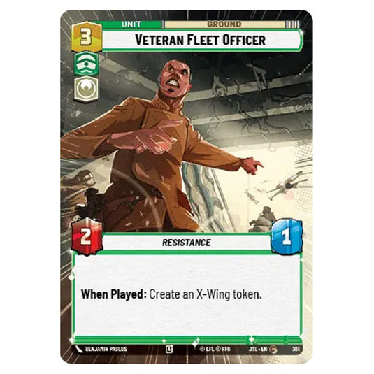Veteran Fleet Officer Common card from the Star Wars Unlimited set Jump to Lightspeed