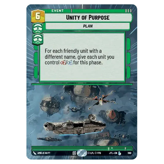 Unity of Purpose Legendary card from the Star Wars Unlimited set Jump to Lightspeed