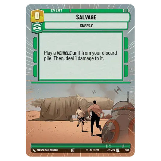 Salvage Uncommon card from the Star Wars Unlimited set Jump to Lightspeed