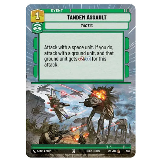 Tandem Assault Common card from the Star Wars Unlimited set Jump to Lightspeed