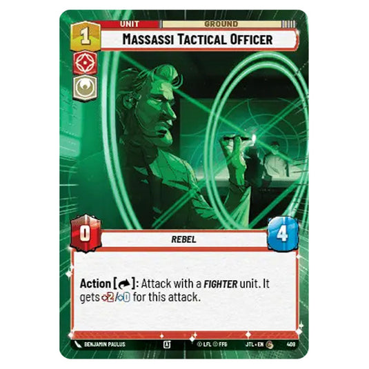 Massassi Tactical Officer Common card from the Star Wars Unlimited set Jump to Lightspeed