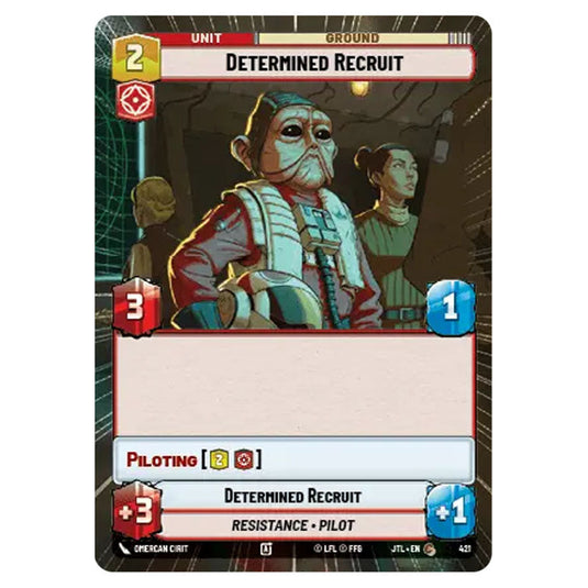 Determined Recruit Common card from the Star Wars Unlimited set Jump to Lightspeed