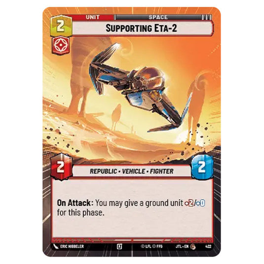 Supporting Eta-2 Common card from the Star Wars Unlimited set Jump to Lightspeed