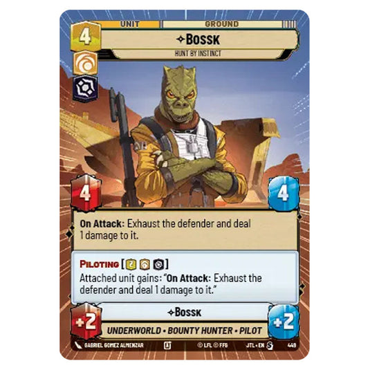 Bossk Hunt By Instinct Special card from the Star Wars Unlimited set Jump to Lightspeed