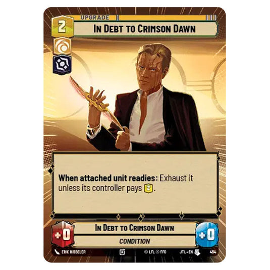 In Debt to Crimson Dawn Uncommon card from the Star Wars Unlimited set Jump to Lightspeed
