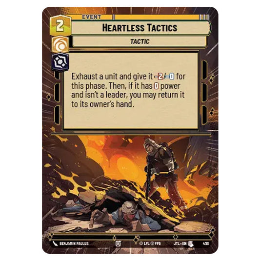 Heartless Tactics Uncommon card from the Star Wars Unlimited set Jump to Lightspeed