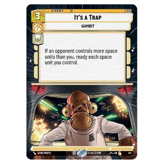 It's a Trap Rare card from the Star Wars Unlimited set Jump to Lightspeed