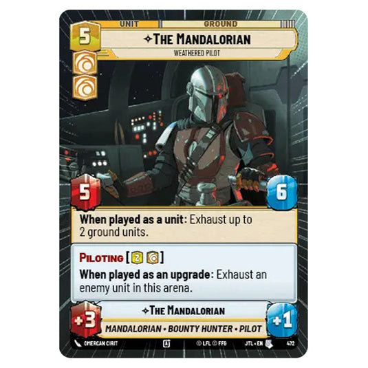 The Mandalorian Weathered Pilot Uncommon card from the Star Wars Unlimited set Jump to Lightspeed
