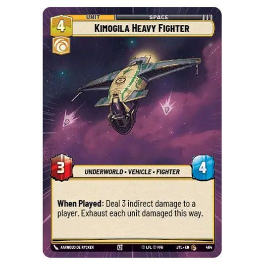 Kimogila Heavy Fighter Common card from the Star Wars Unlimited set Jump to Lightspeed